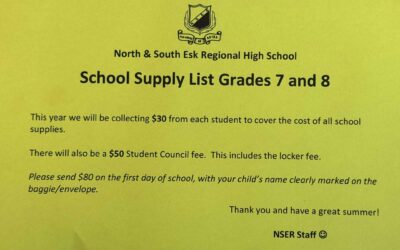 NSER Grades 7 & 8 Supply List for 2025-2026